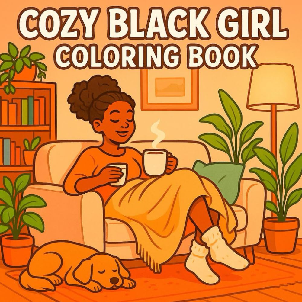 Cozy Black Girl Coloring Book: African American Coloring Book for Adults | Black Girl Moments, Self-Care, Beauty & Relaxation Activities