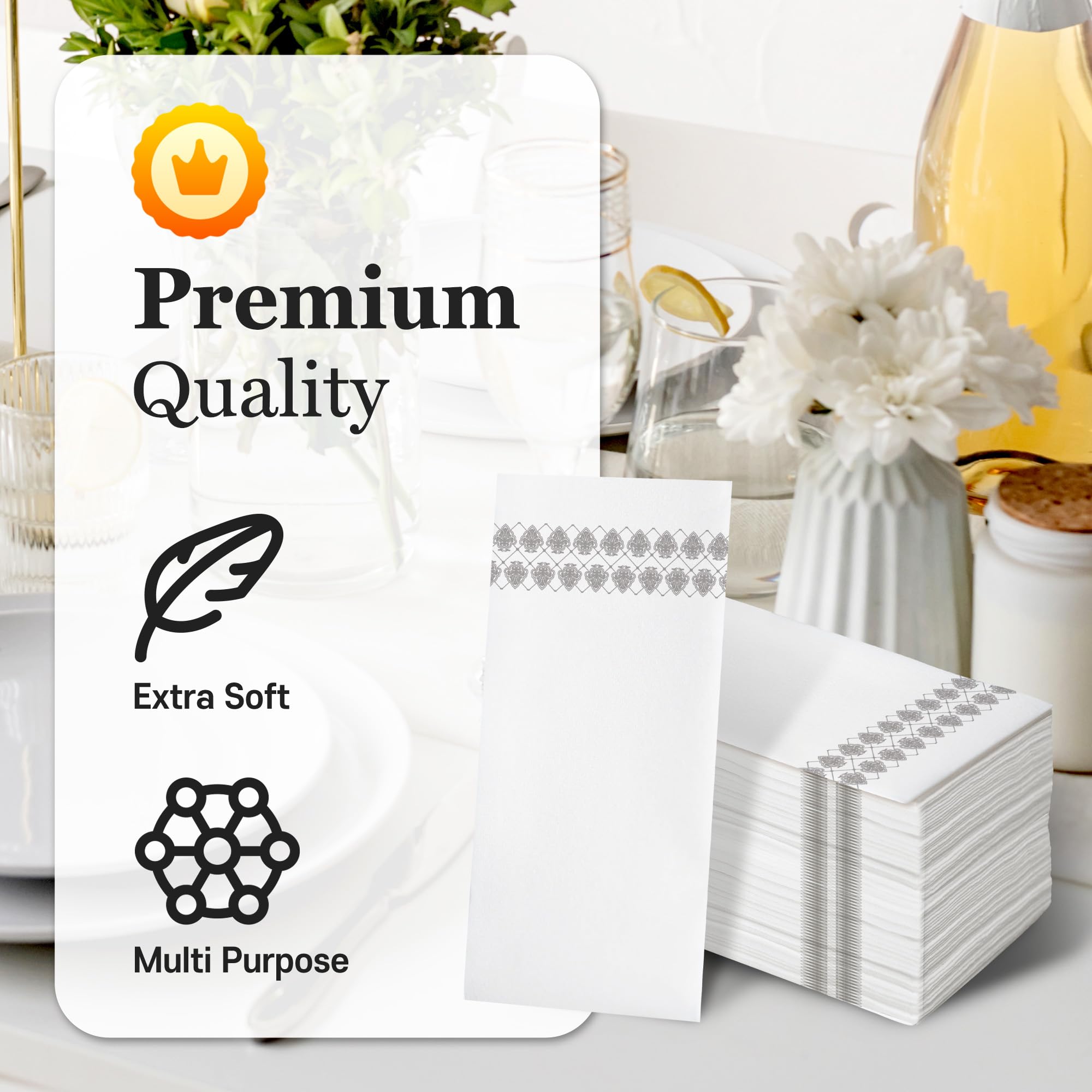 Paquete de 200 servilletas desechables de baño, toallas de invitados con tacto de lino, servilletas de papel suaves y absorbentes para cocina, 12 x 17 pulgadas, baño, fiesta, boda