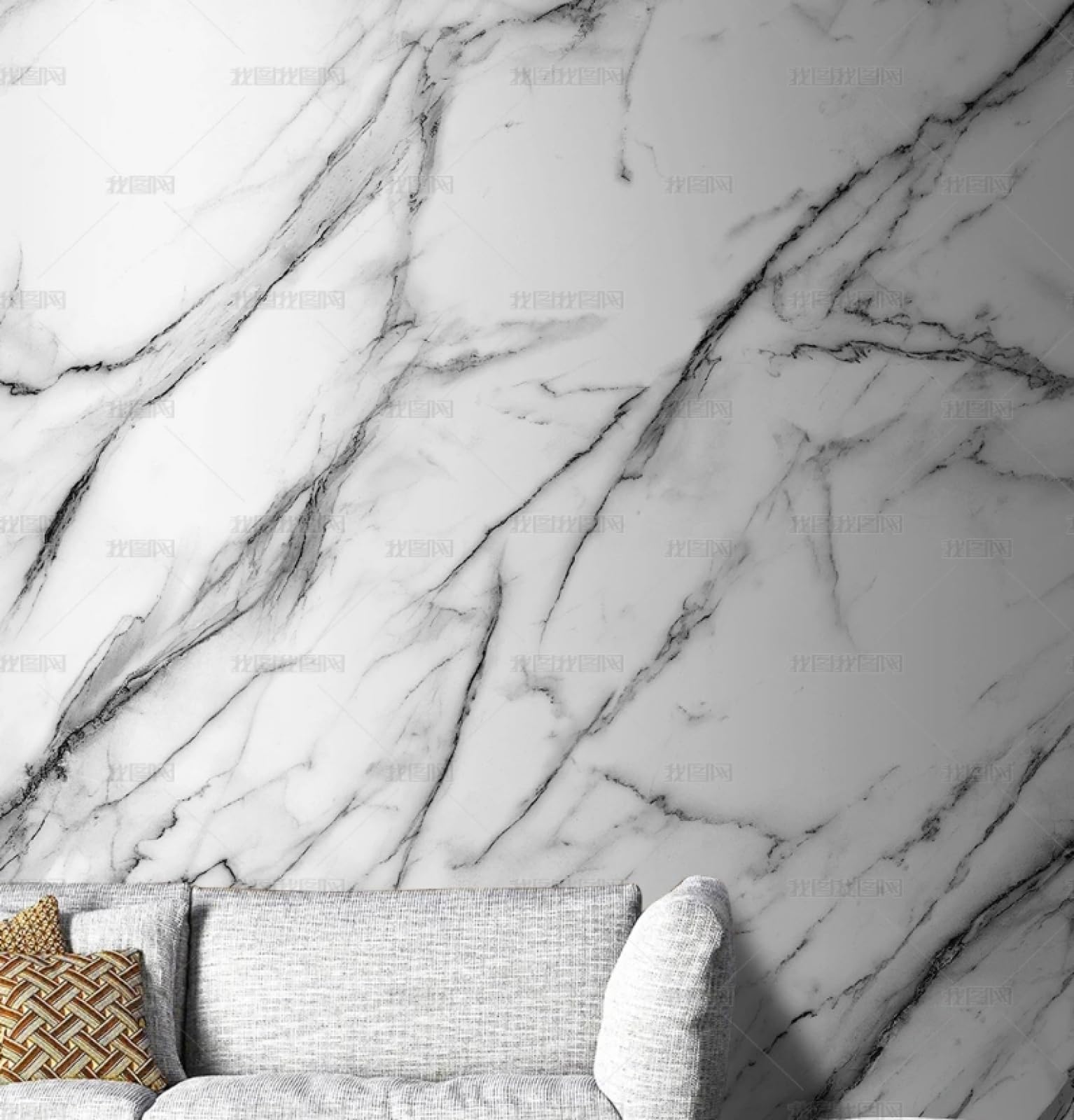 Papier peint autocollant gris marbre adhésif pour meuble vinyle 45x600cm