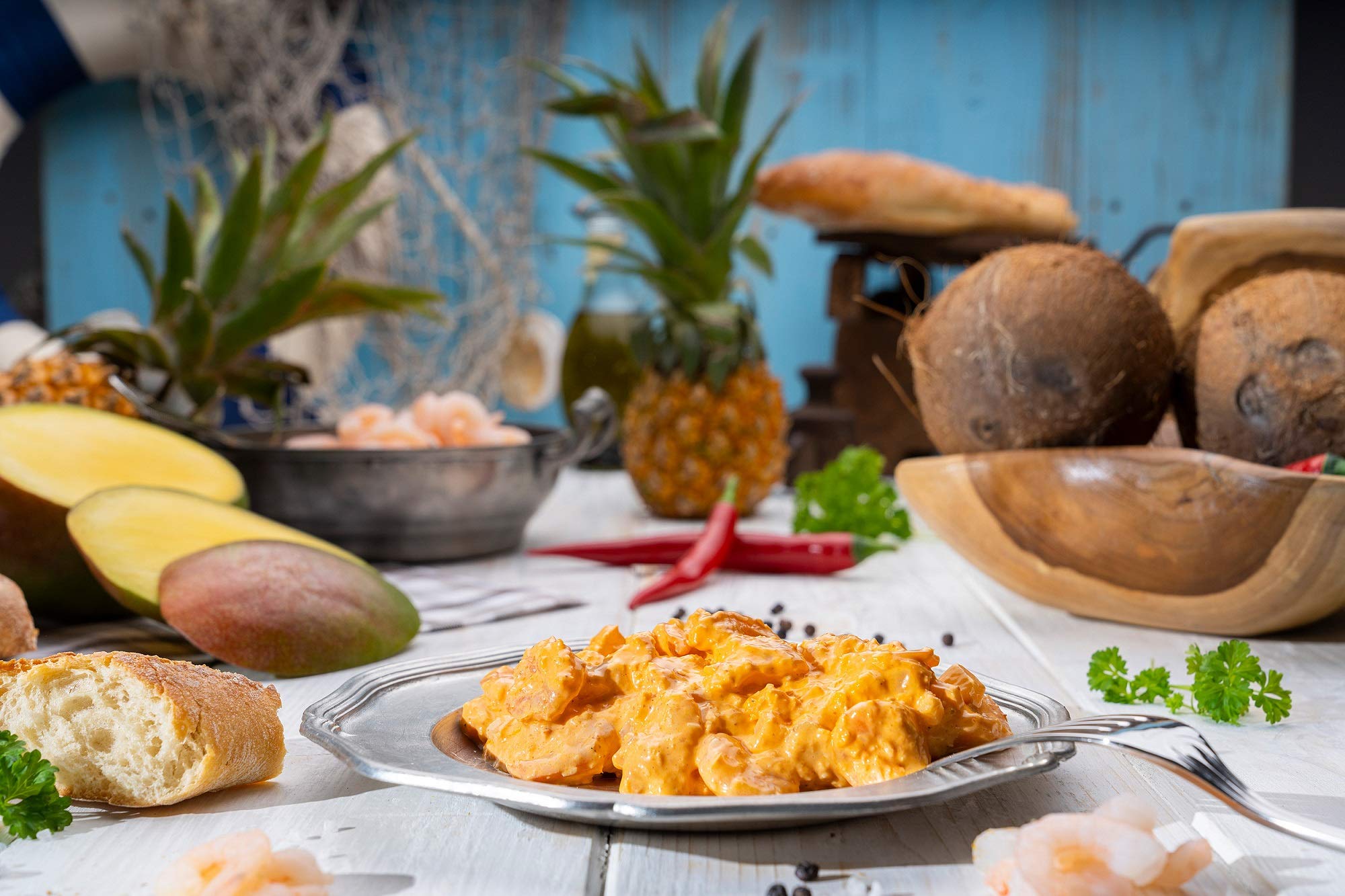 Klaassen Garnelensalat Mango-Cocos, in Handarbeit hergestellt, fruchtig süße Mango mit tropischen Kokosflocken, 500g