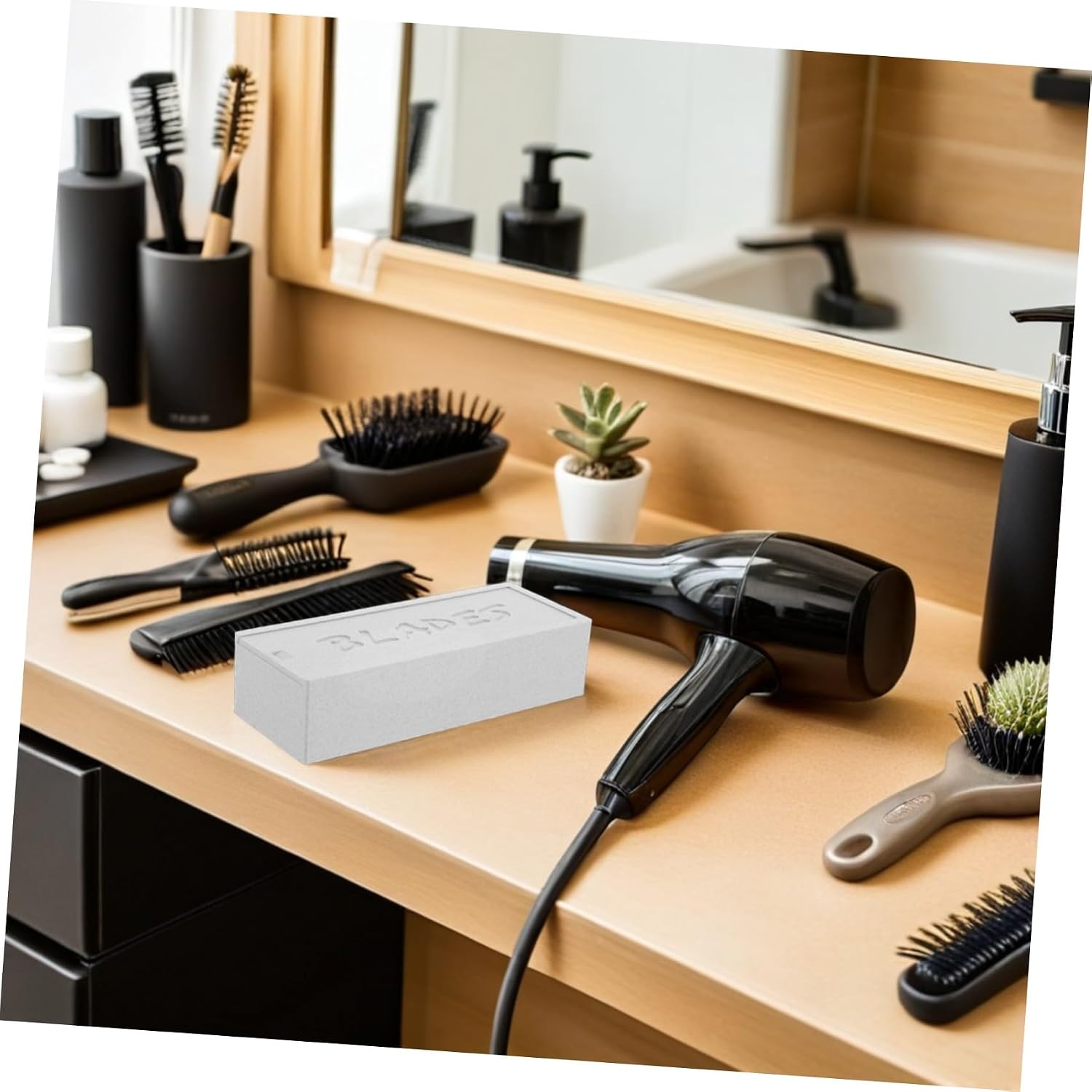 Dual Compartment Blade Storage Box for Hair Clippers and Razor Blades Plastic Organizer Case with Locking Lid for Salon and Home Use