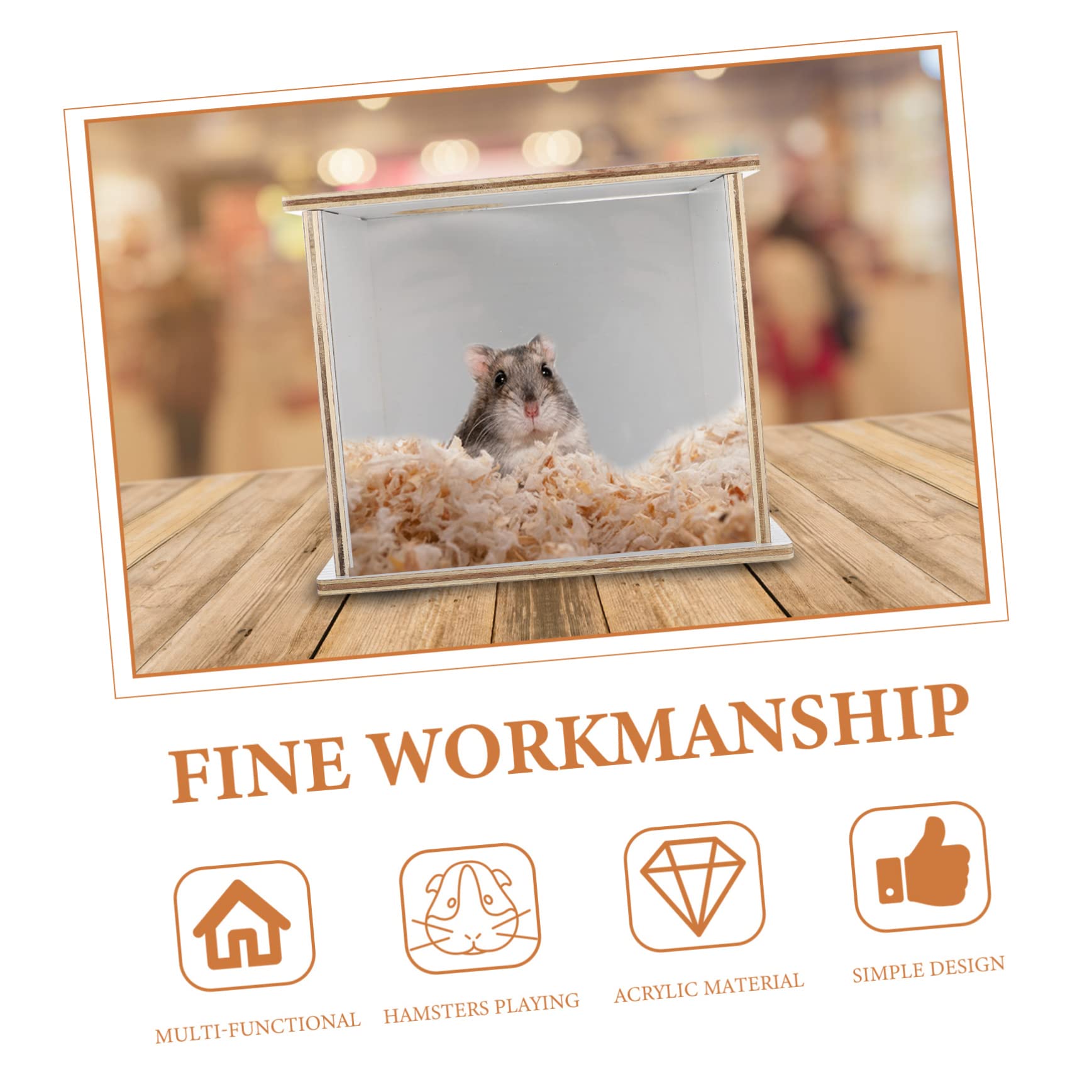 Multifunktions Sandbad für Hamster und Chinchillas aus Acryl und Holz
