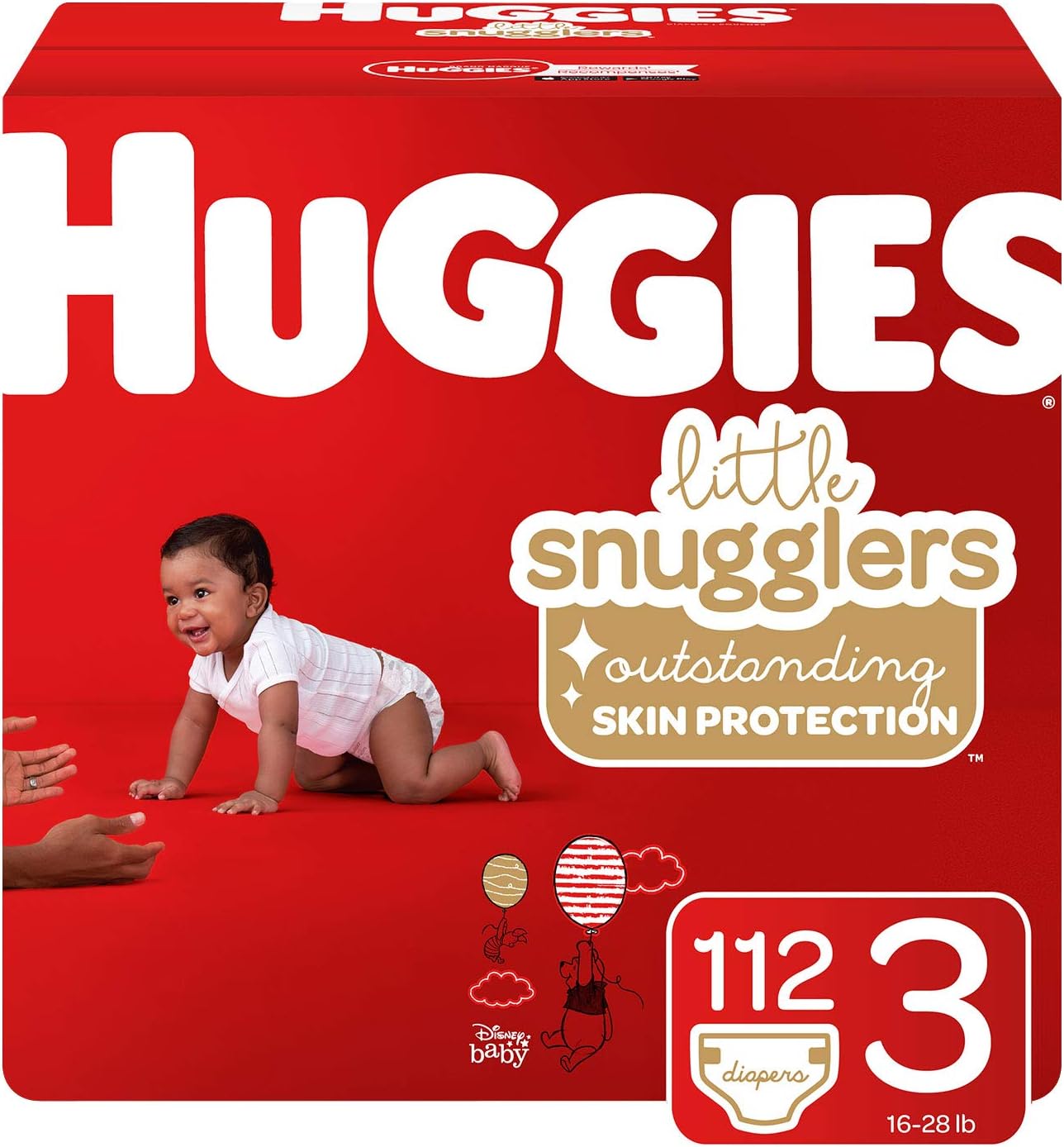 Huggies Little Snugglers Baby Diapers, Size 3 (16-28 lb.), 112 Ct, Giant Pack (Packaging May Vary)