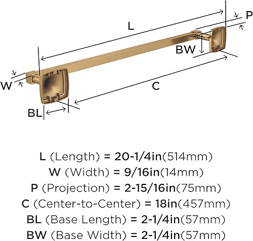 Vista 114 de Amerock Toallero negro mate – 7-9/16 pulgadas (7.559 in) de longitud – Soporte para toallas de baño y cocina Mate negro