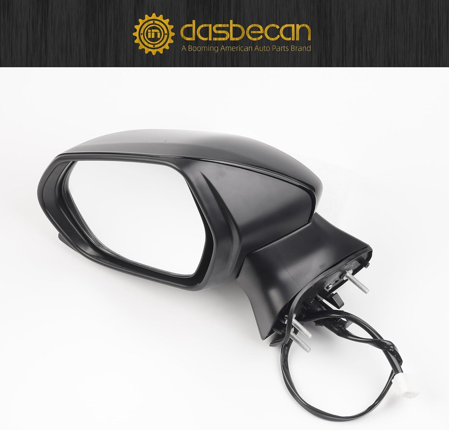 Dasbecan Left Driver Side Door Mirror Assembly Compatible with 2018-2024 Toyota Camry with Power Glass Non-heated Manual Folding Replaces# TO1320366 87940-06800 Black (3PINS)