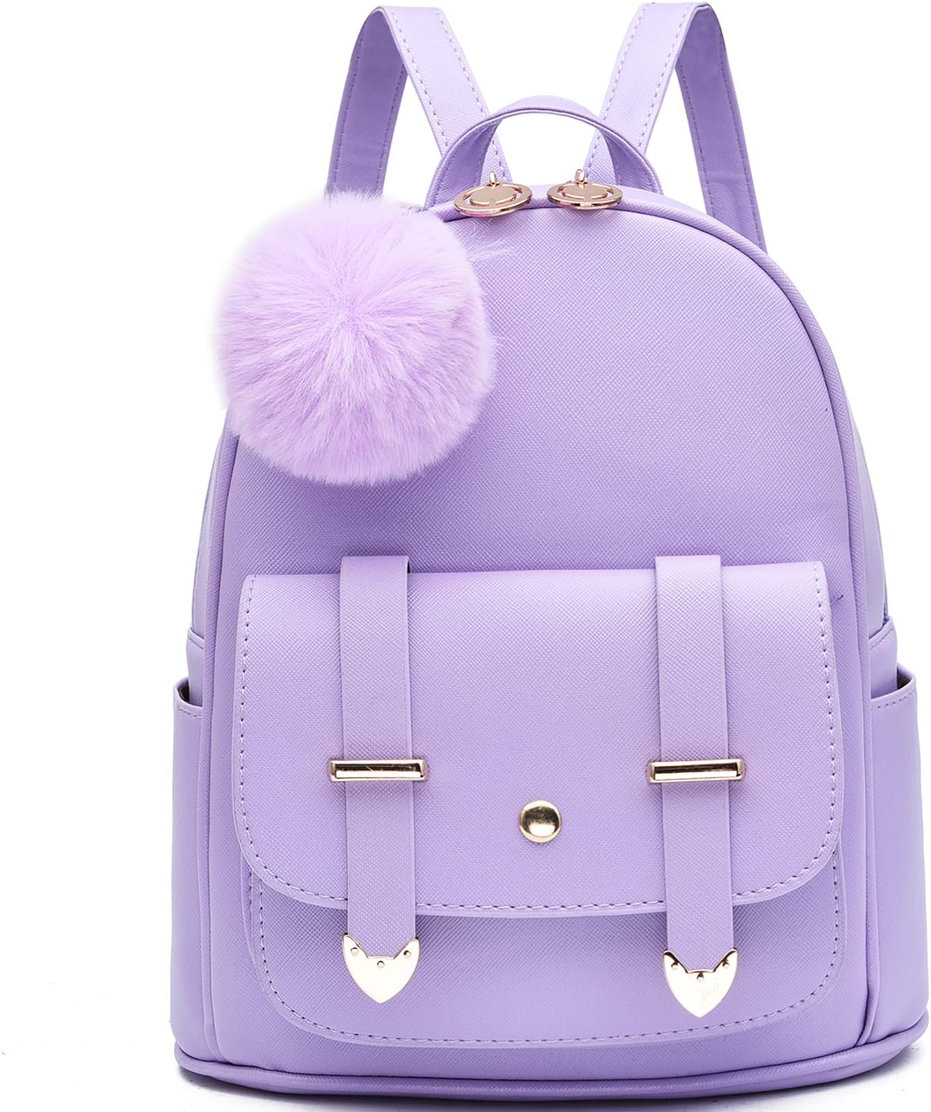 Girls Fashion Backpack Mini Backpack Purse for Women Teenage Girls Purses PU Leather Pompom Backpack Shoulder Bag
