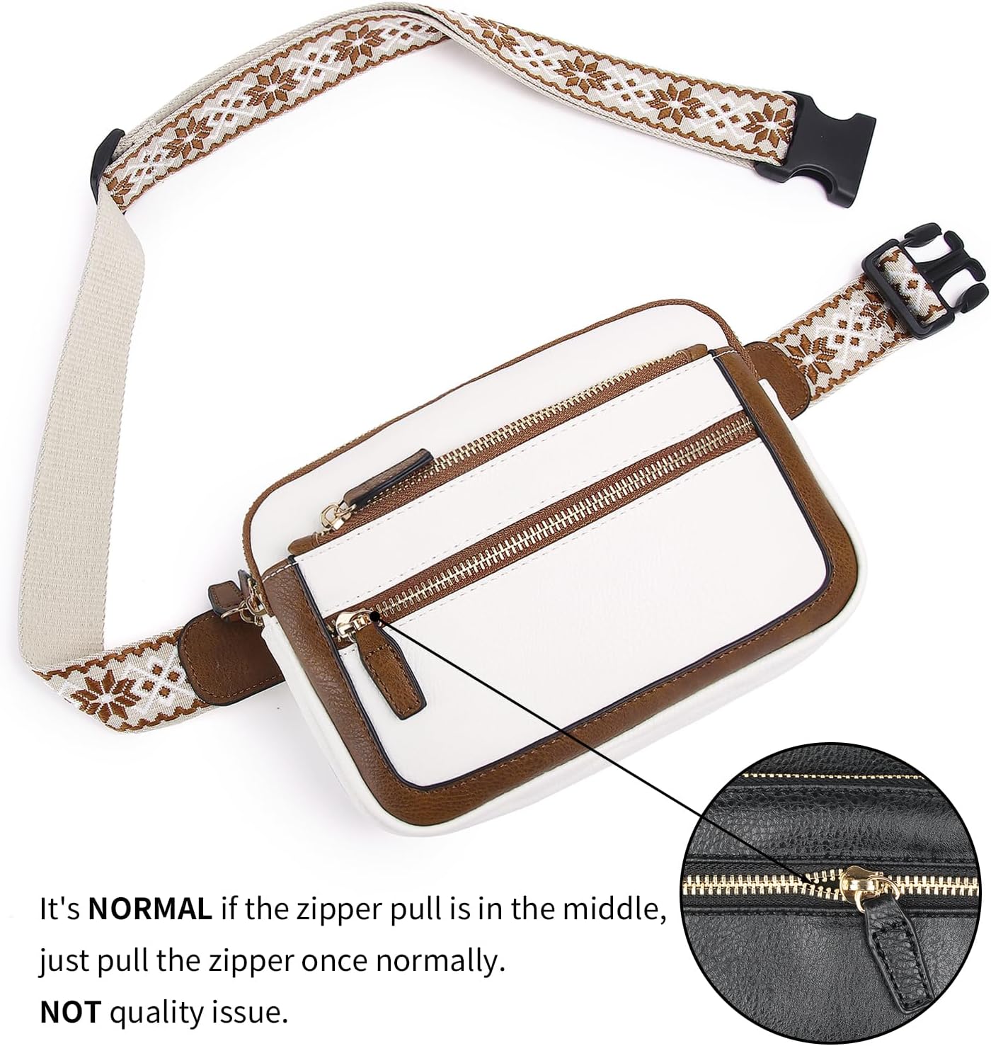 Leather Fanny Pack for Women Men Belt Bag with Multi-function Pocket, Crossbody Fanny Packs for Women Fashion Waist Packs with Adjustable Straps Cross Body Bag Travel Chest Bag