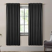 Vista 94 de SHINELAND Cortinas opacas de 102 pulgadas para sala de estar, cortinas opacas con pestaña trasera de 102 pulgadas de largo para dormitorio