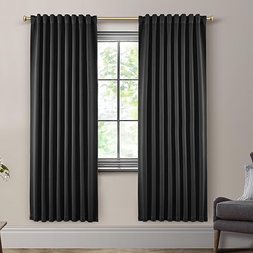 Miniatura 100 de SHINELAND Cortinas opacas de 102 pulgadas para sala de estar, cortinas opacas con pestaña trasera de 102 pulgadas de largo para dormitorio, Crema