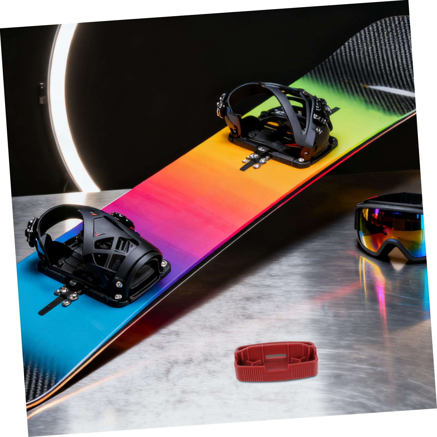 GALPADA Afilador de Cantos para Esquí y Snowboard Rojo, Regla de Posicionamiento y Calibrador de Bisel para Ajuste Preciso, Herramienta de Guía de Cantos Lateral para Deportes de Invierno