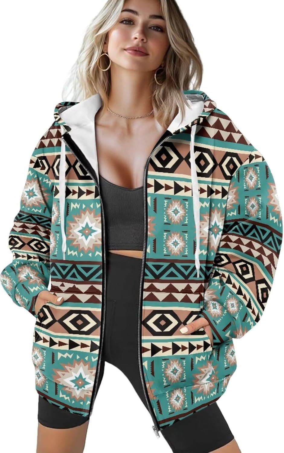 Suobstales Women's Oversized Full Zip Up Sweatshirts Jacket 2024 Fall Fleece Long Sleeve Hoodies Casual Coat Sweaters Outfits