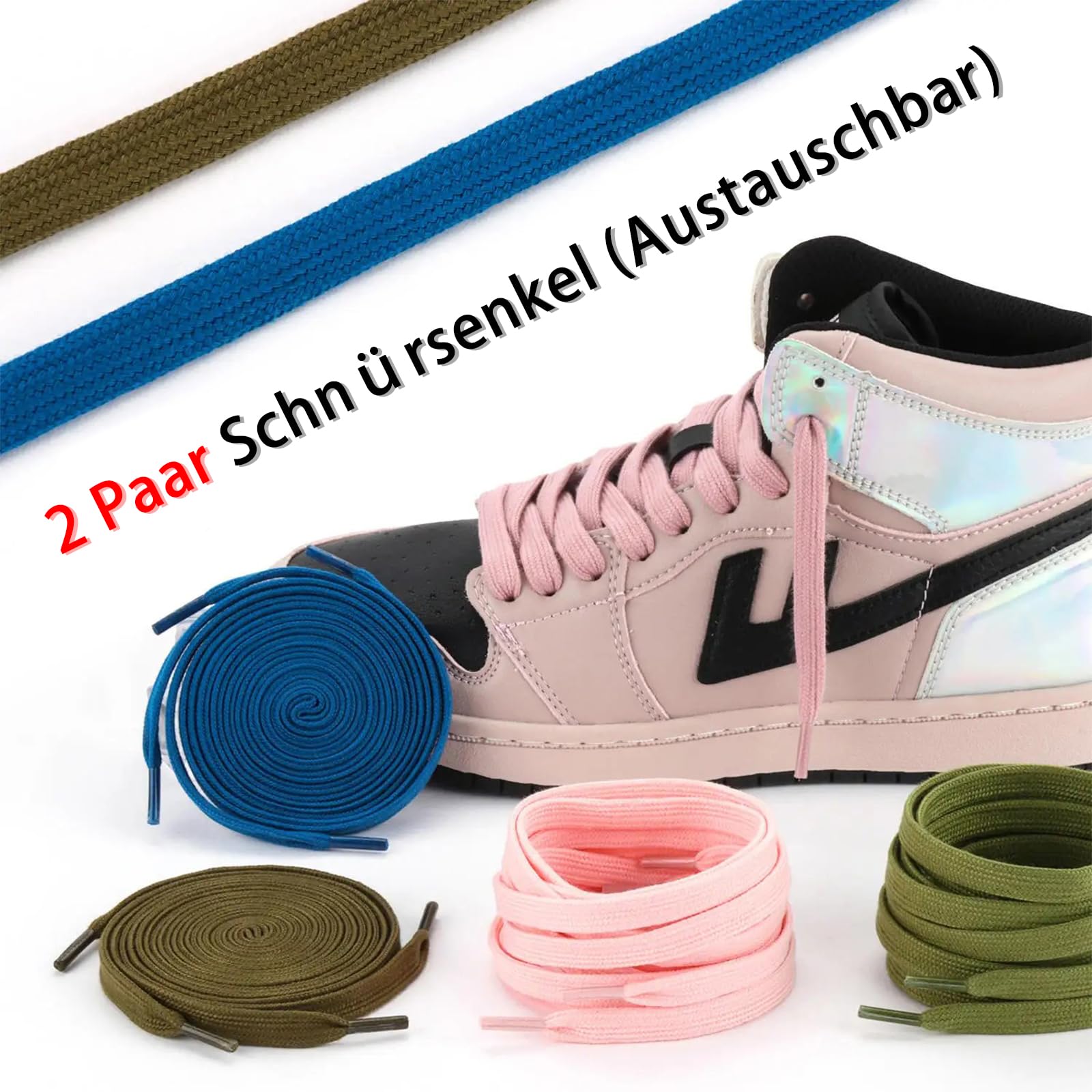 Lacets Chaussures Sport Plats 8 mm Large Course Planche Unisexe