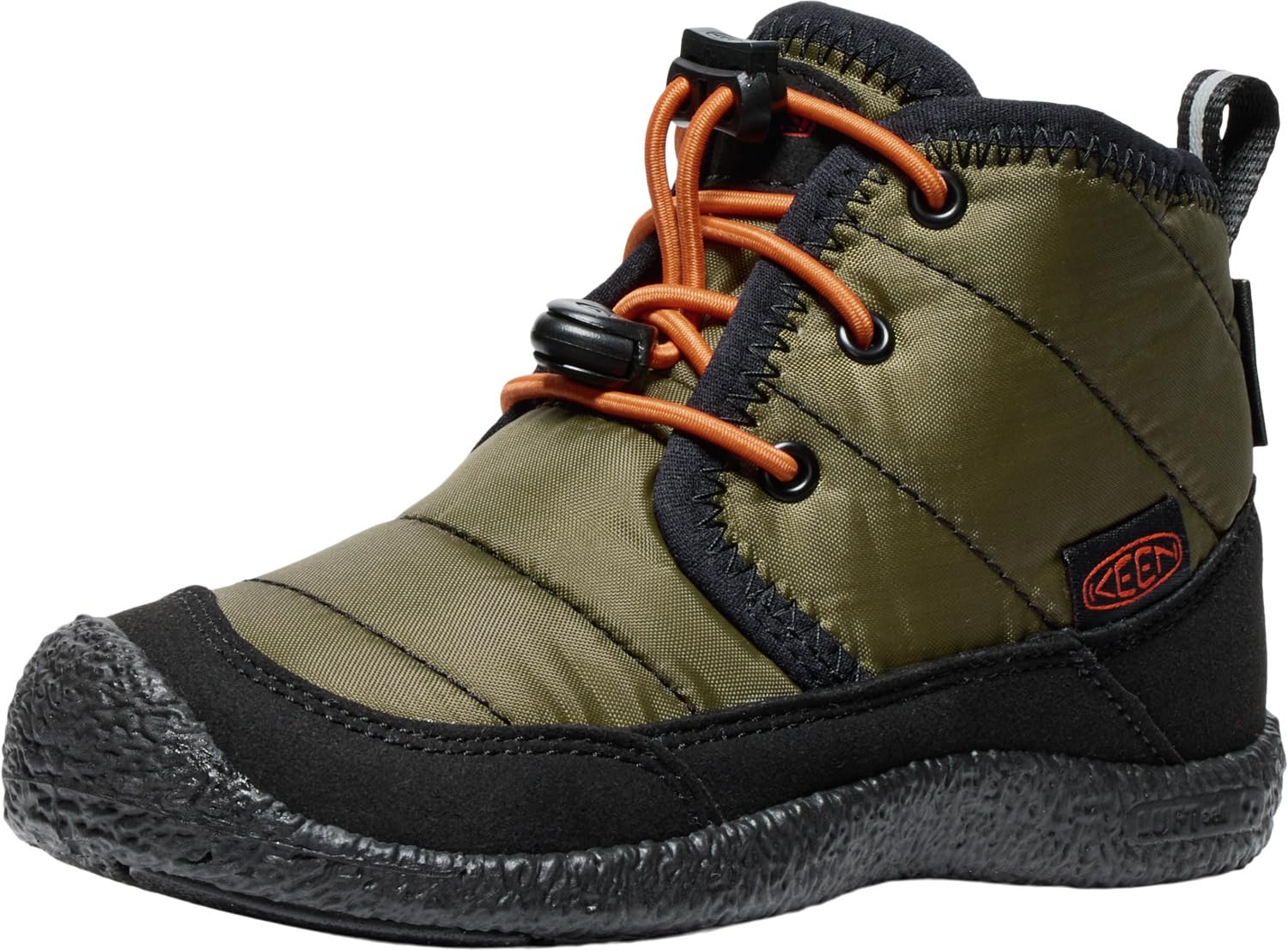 KEEN Unisex Kids Howser 2 Chukka wodoodporne buty Chukka, Ciemny oliwkowy złoty płomień, 7 UK Child