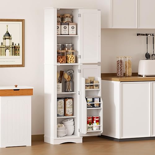 Miniatura 2 de Function Home Armario de almacenamiento alto, gabinetes de baño estrechos de 64 pulgadas, despensa de cocina independiente con estantes de