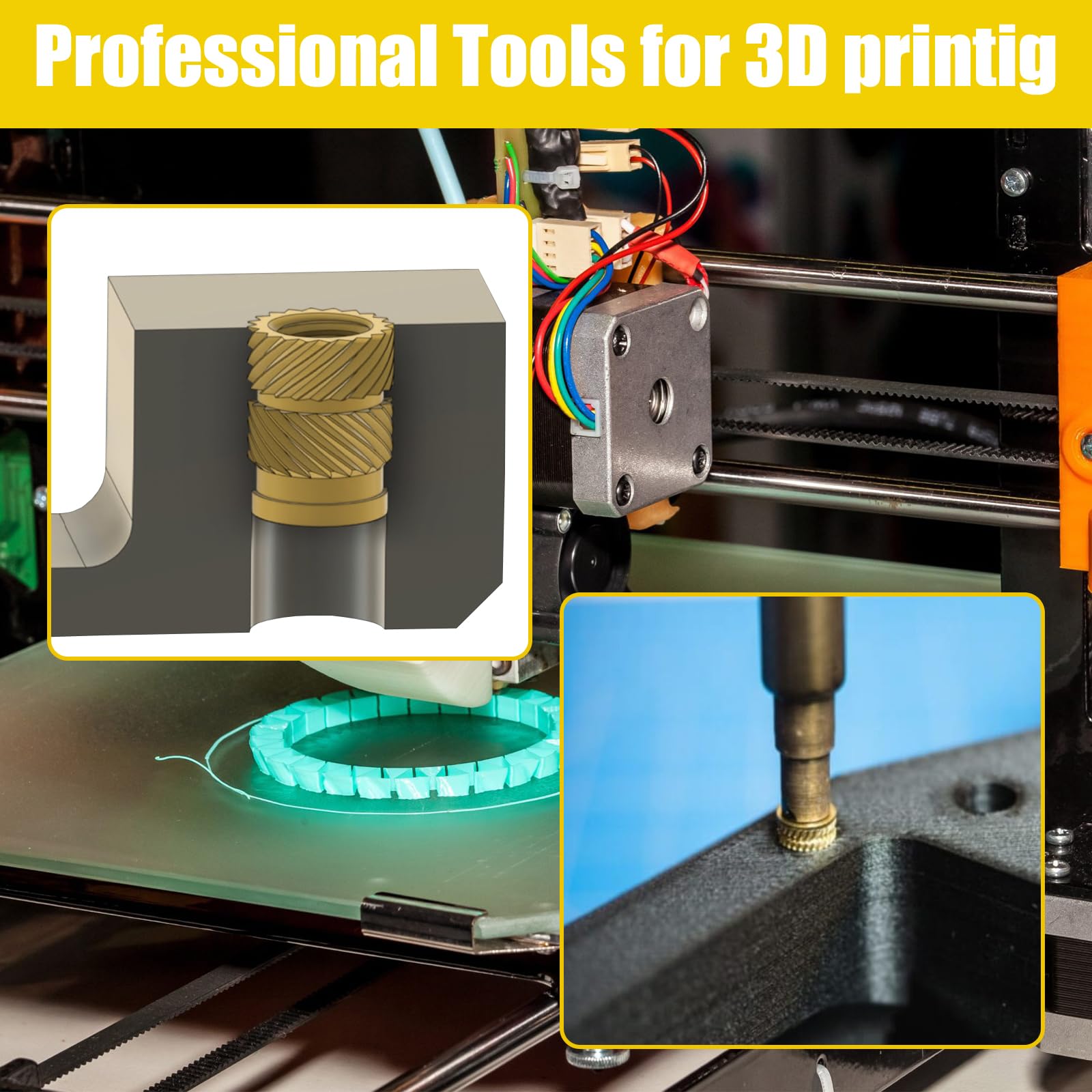 Brass Threaded Inserts Kit - 410 Pcs for 3D Printing -6