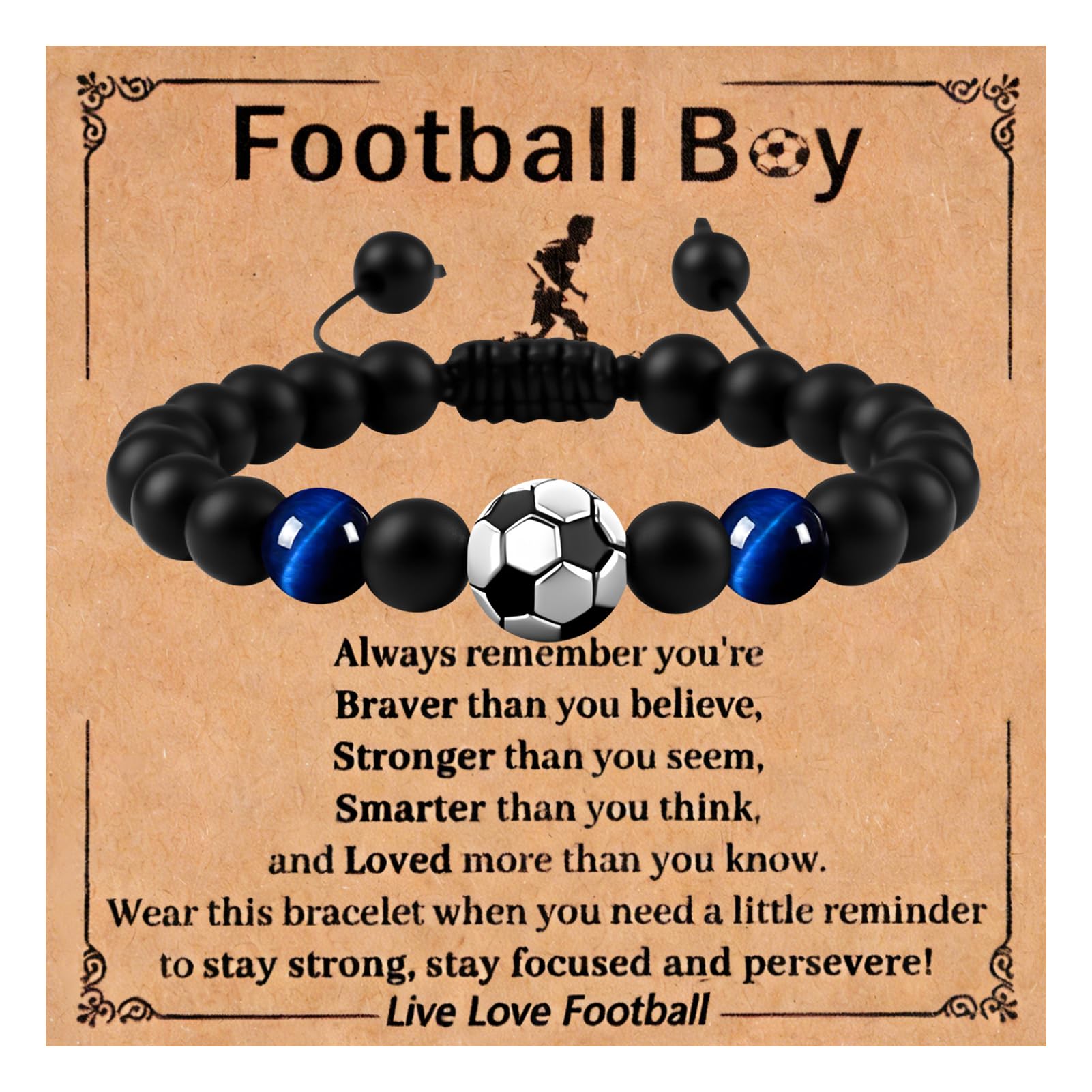 Pulseras de fútbol para Adolescentes y Hombres, Regalo para niños