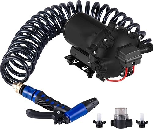 VEVOR Bomba de diafragma de agua 5.5 GPM 12V Bombas de lavado automático 70 PSI Bomba para lavado de autos, riego agrícola, barcos, yates marinos