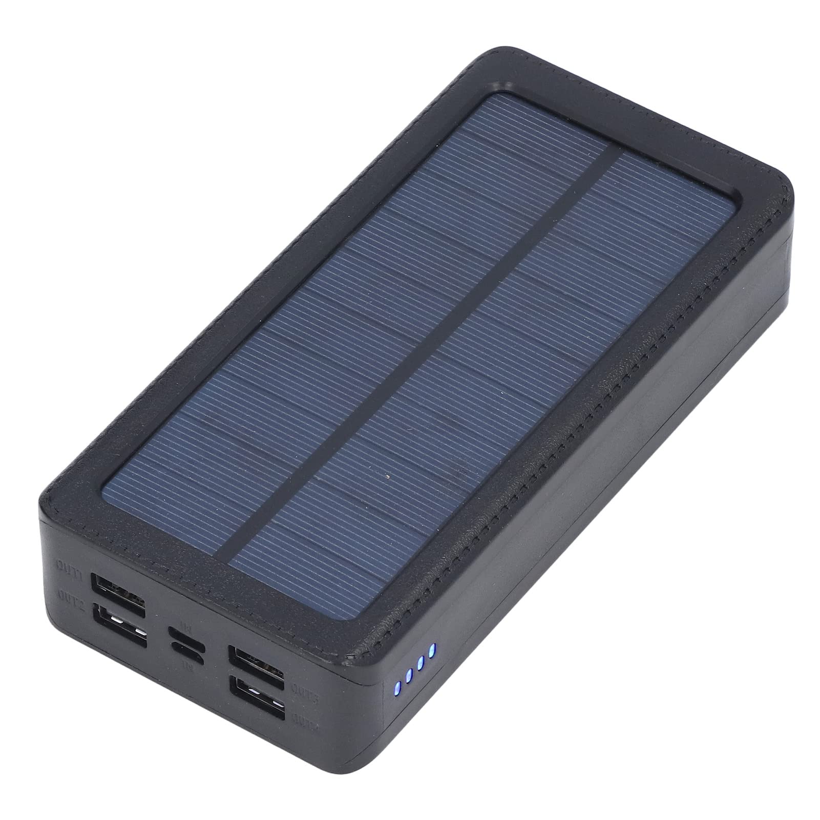 Power Bank Portatile, Power Bank Solare 32 LED 30000 MAh Power Bank di Grande capacità 4 USB Ricarica Rapida Campeggio Antipolvere all'aperto, Caricabatterie per Telefoni