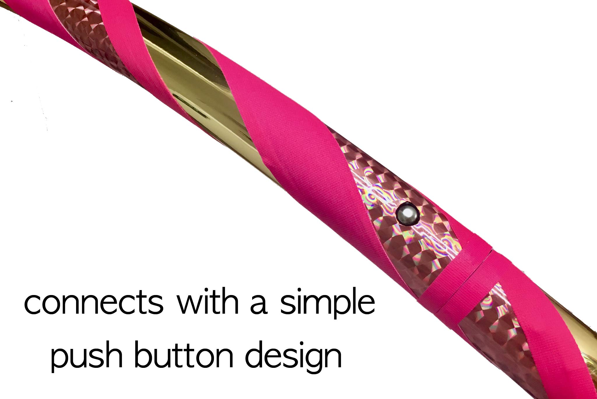 SpinMajik Beginner Exercise Hula Hoop for Fitness and Fun Made for Adults Weighted at 1 Pound (Choose Your Size and Tape Job) (Coral Prismatic, 44)