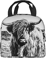 Vista 1 de VOOHDDY Bolsa de almuerzo térmica con aislamiento de vaca de las tierras altas para hombres y mujeres, contenedor reutilizable, impermeable