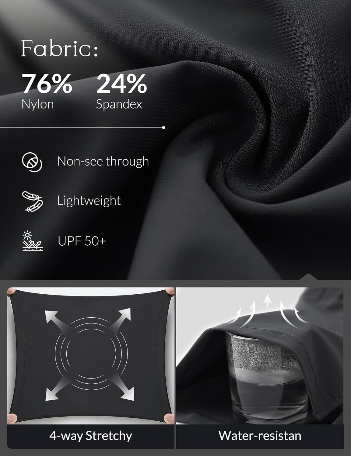 BALEAF Women's Golf Shorts 9'' Knee Length Stretch Bermuda Long Shorts Belt Loops Pockets Casual Work UPF 50+