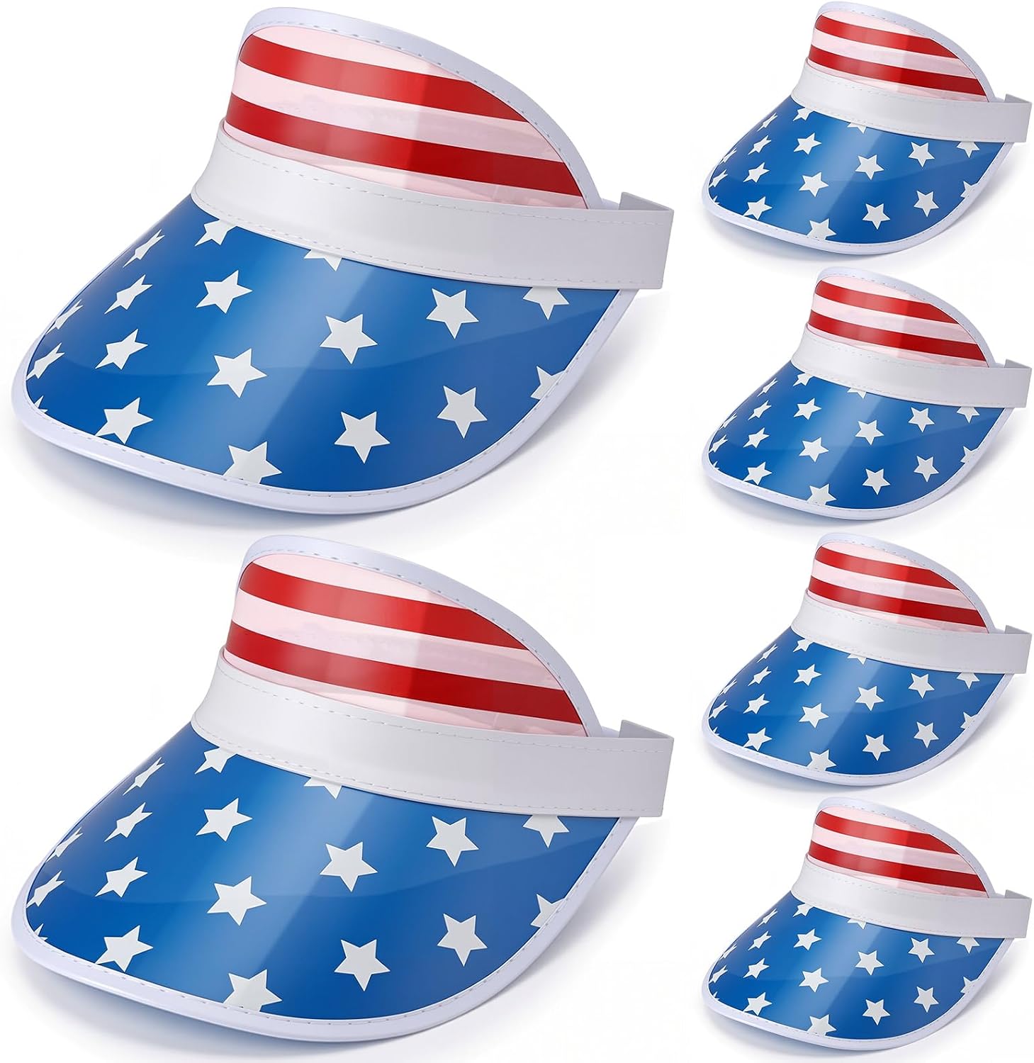 Vabean American Flag Visor 4th of July Hat UV Protection Plastic Patriotic USA Visor Cap for Women Men Beach Accessories