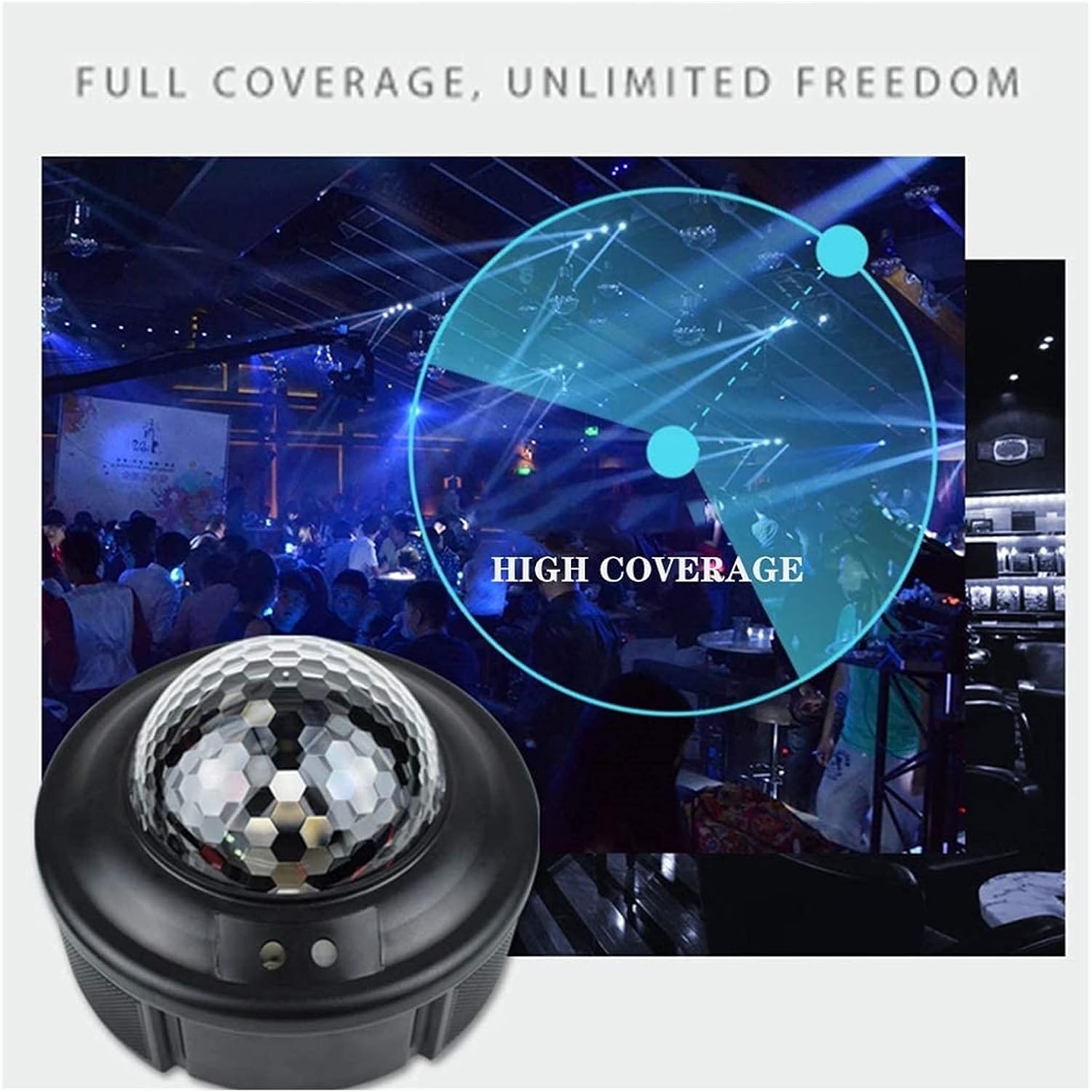 Disco Ball Lights LED Party Lights DJ Sound Activated Rotating Lights with Remote for Home KTV Wedding Dance Show
