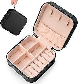 صندوق مجوهرات من اوني، منظم سفر صغير، أسود