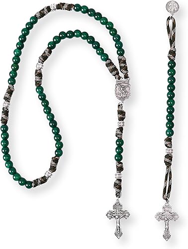 Miniatura 3 de Nazareth Store Juego de cuentas de rosario de piedras preciosas paracord juego de cuentas de piedra curativa collar de rosario de San Miguel y