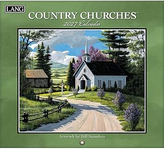 Country Churches 2027年壁掛けカレンダー Bill Saunders