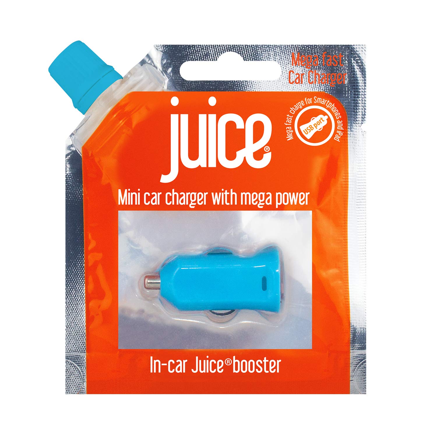 JuiceIn Car Mega Power Booster Mini Car Charger - Blue