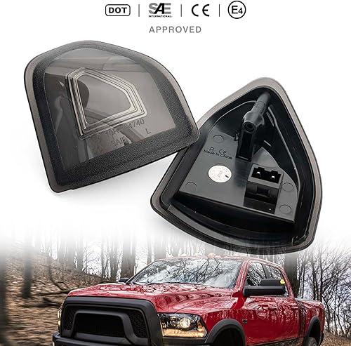 Miniatura 3 de NSLUMO Espejo lateral LED luces intermitentes para Dodge Ram 2010-2018 1500 2500 3500 Pickup ámbar Led espejo de remolque intermitente lámpara