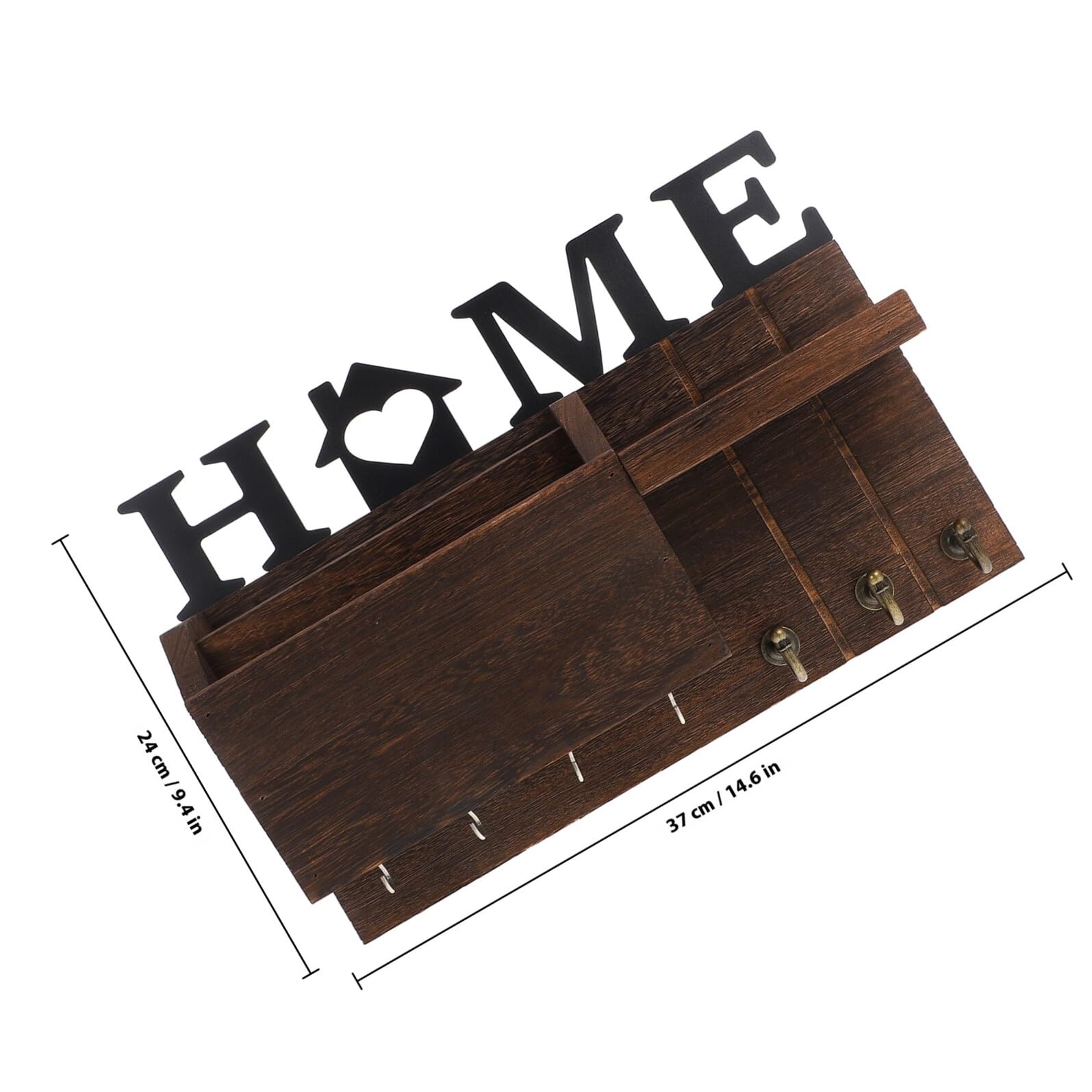Portachiavi da Muro in Legno Porta Posta, Ganci per Chiavi, Design Vintage, Salvaspazio per Ingresso e Arredamento Casa