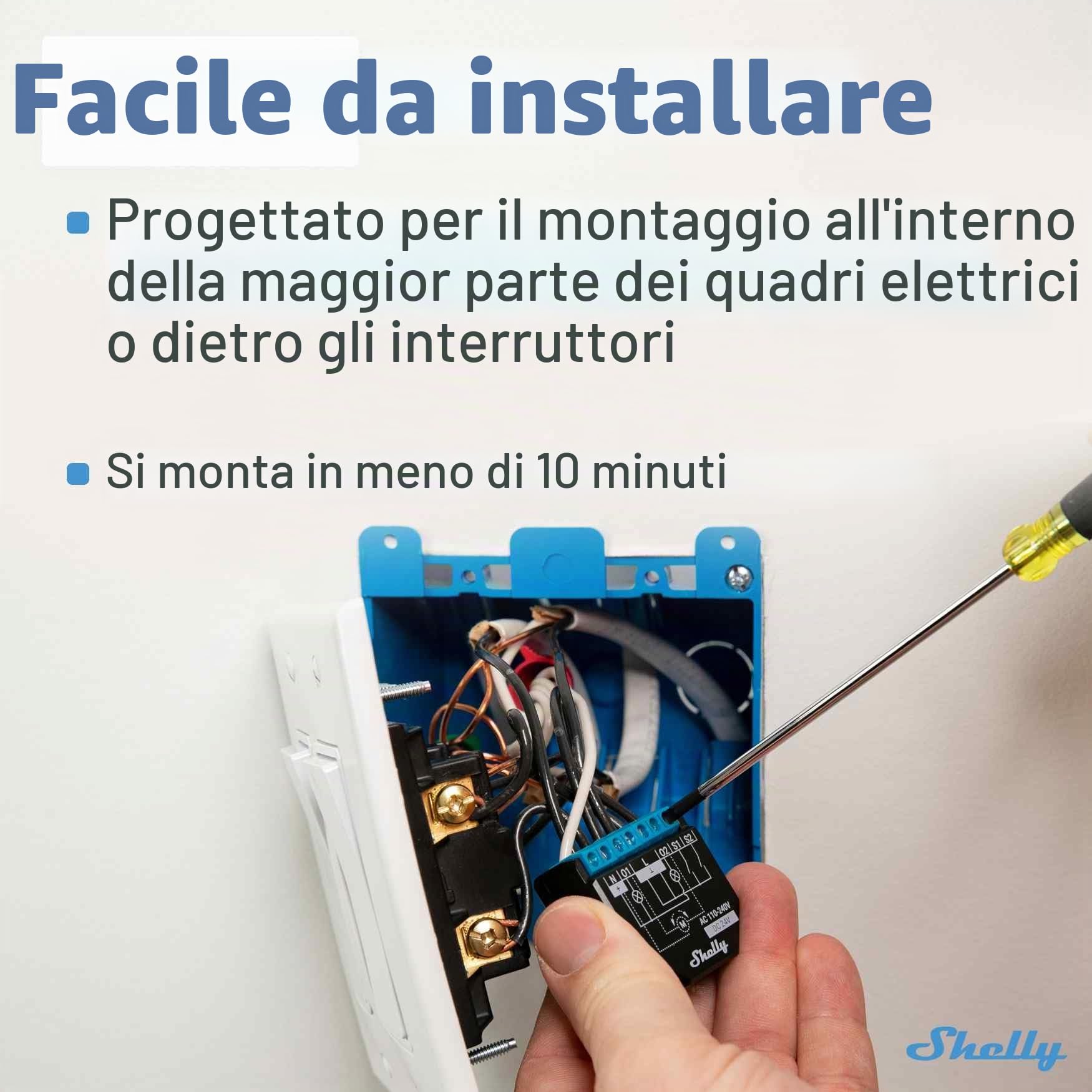 Shelly Plus 2PM, Interruttore a Relè 16A, Wi-Fi e Bluetooth, Misuratore di Potenza & Plus 1, Relè interruttore intelligente, Wi-Fi & Bluetooth, Contatti a potenziale zero