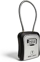 Vista 13 de Iron Lock ® - Caja de bloqueo de llaves portátil con grillete de cable extraíble para interiores y exteriores, impermeable, combinación de 4 dígitos