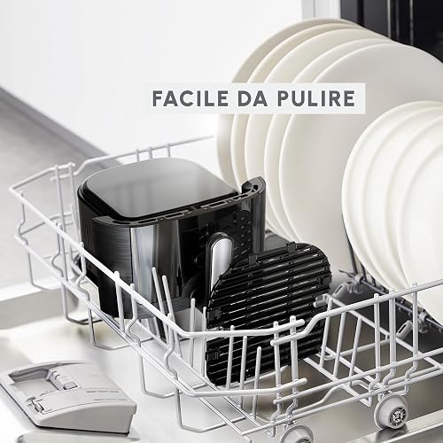 Moulinex Friteuse sans huile, Capacité 8,3 L, Jusqu'à 8 personnes, 7 programmes automatiques, Ecran tactile digital, Économie d'énergie, Air Fryer, Application dédiée, Easy Fry Dual EZ901820 - 6