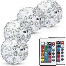 Submersible LED Lights with Remote, 16 Colors 4 Modes Battery Powered Color Changing LED Pumpkin Lights for Halloween Pumpkin Camping Bucket D&eacute;cor (4 Packs)