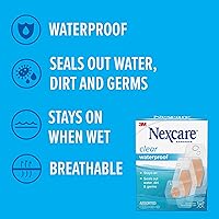 Vista 3 de Nexcare Waterproof Clear Bandages, Covers And Protects, Assorted Sizes, 3 Packs, 150 Count