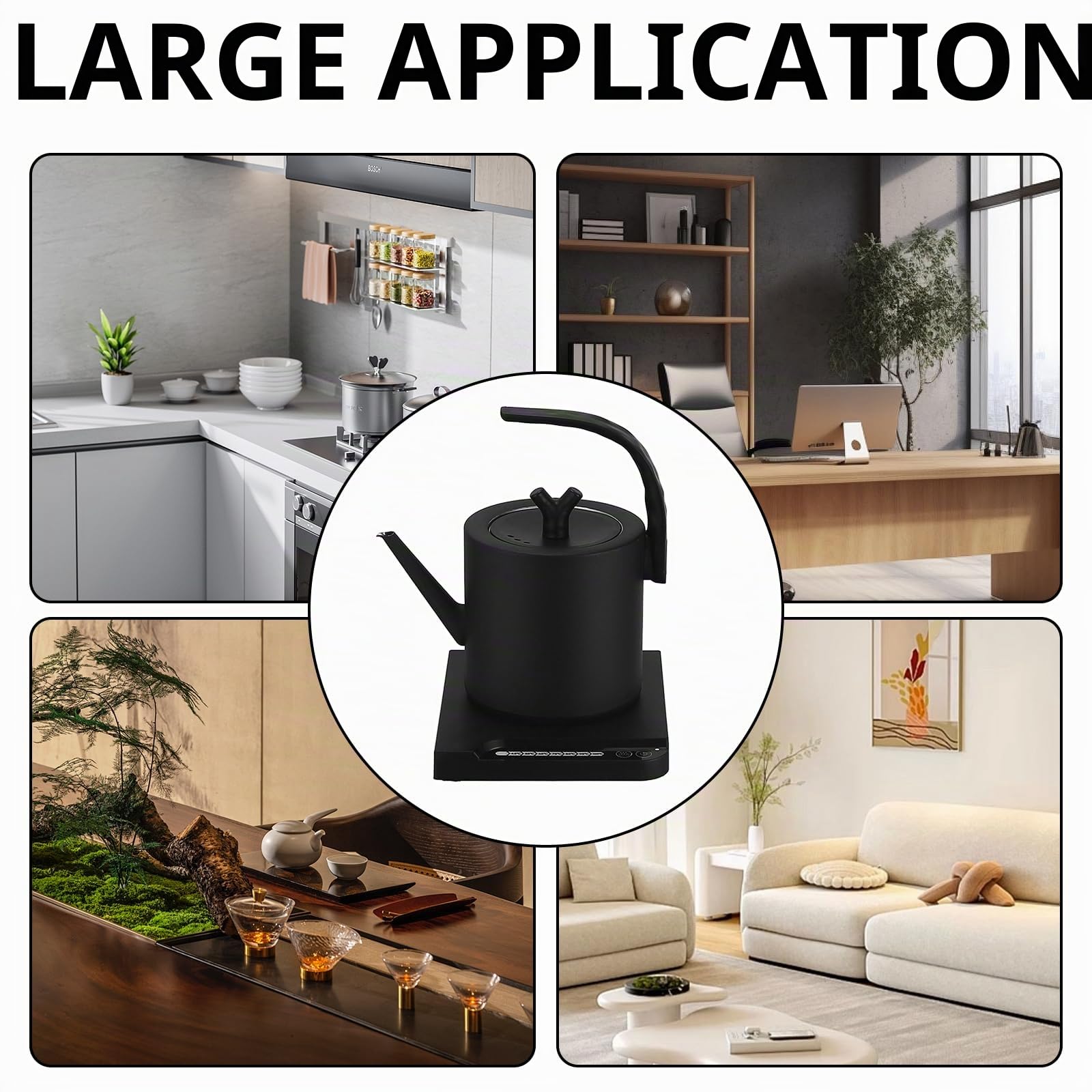 Bouilloire électrique En Acier Inoxydable, Bouilloire électrique à Col De Cygne 1L ThéIère 1000W Avec Contrôle De Température Protection Contre Les Hautes Températures Et Arrêt Automatique