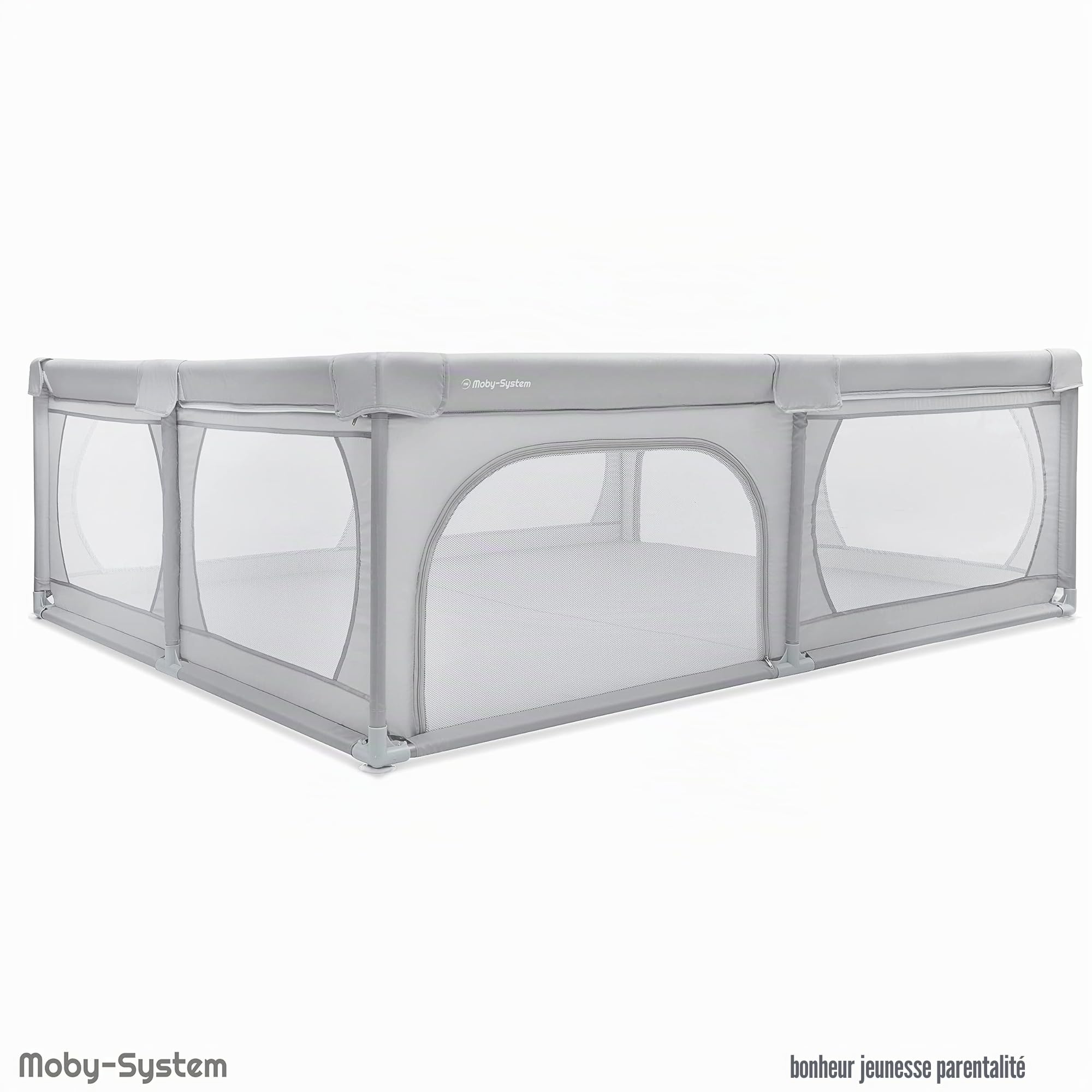 Moby-System Stylo pour bébé, centre d'activités pour enfants, avec base antidérapante, stable, protection imperméable à l'eau, sac de transport, 200x160cm, gris