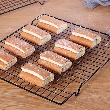 2 Pack Cooling Rack for Baking - 11 x 10 Stainless Steel Wire Tray for Cake,Cookie Drying Rack for Cooking, Roasting, Grilling, Drying for Cake Cookies and Meat, Fit Baking Tray & Toaster Oven