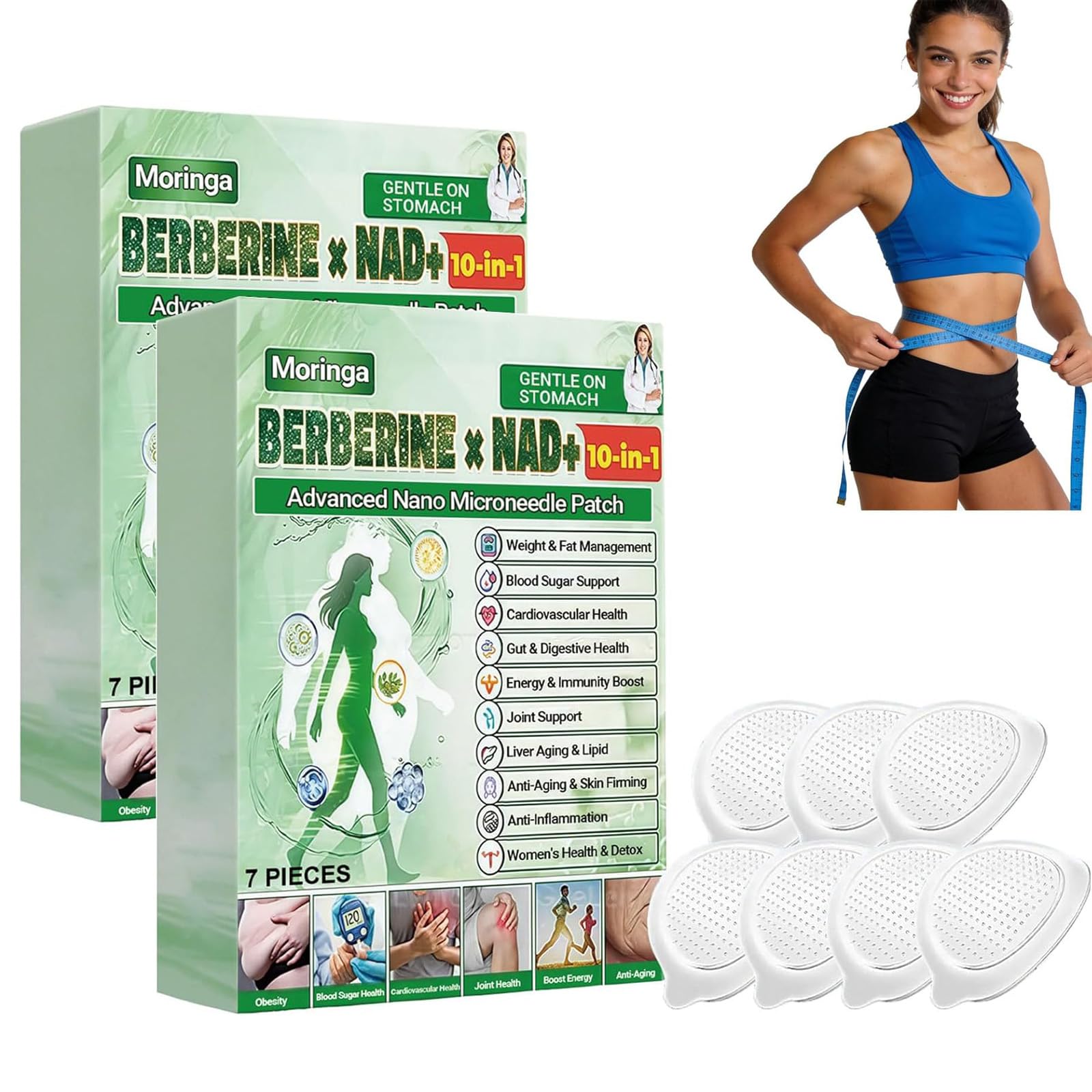 Parche de Microagujas Nano Avanzado de Moringa 10 en 1,nuevo parche de microagujas,berberina para adelgazar, parches de metabalance profesional para hombres y mujeres (28pcs) — view 7
