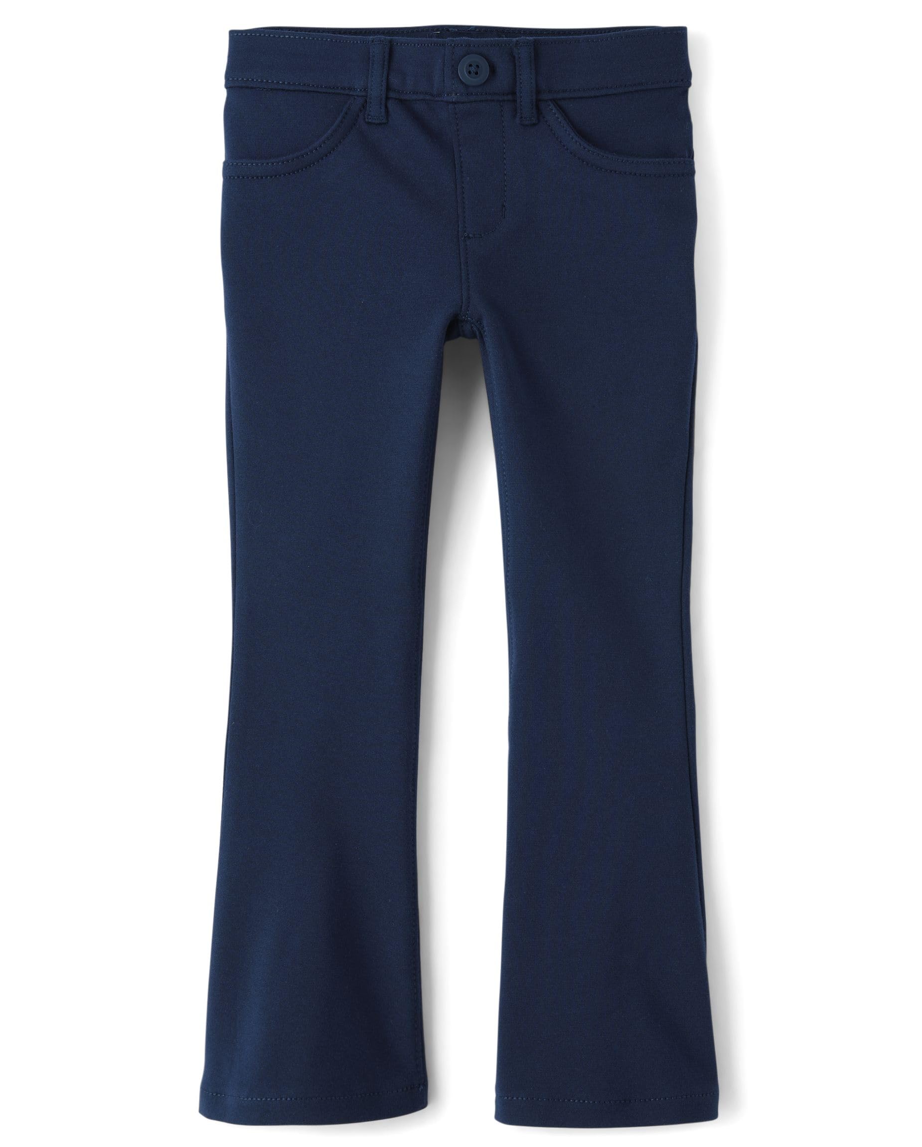 The Childrens Place Girls Uniform Ponte Flare Leg Pants