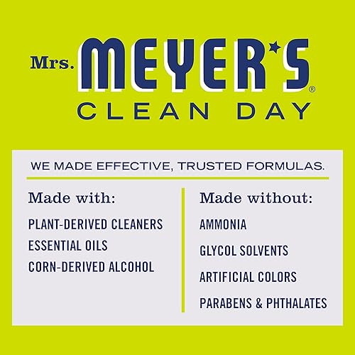 Miniatura 4 de MRS. MEYER'S CLEAN DAY Limpiador de espejos y ventanas, ideal para superficies de vidrio en interiores y exteriores, verbena de limón, 24 onzas