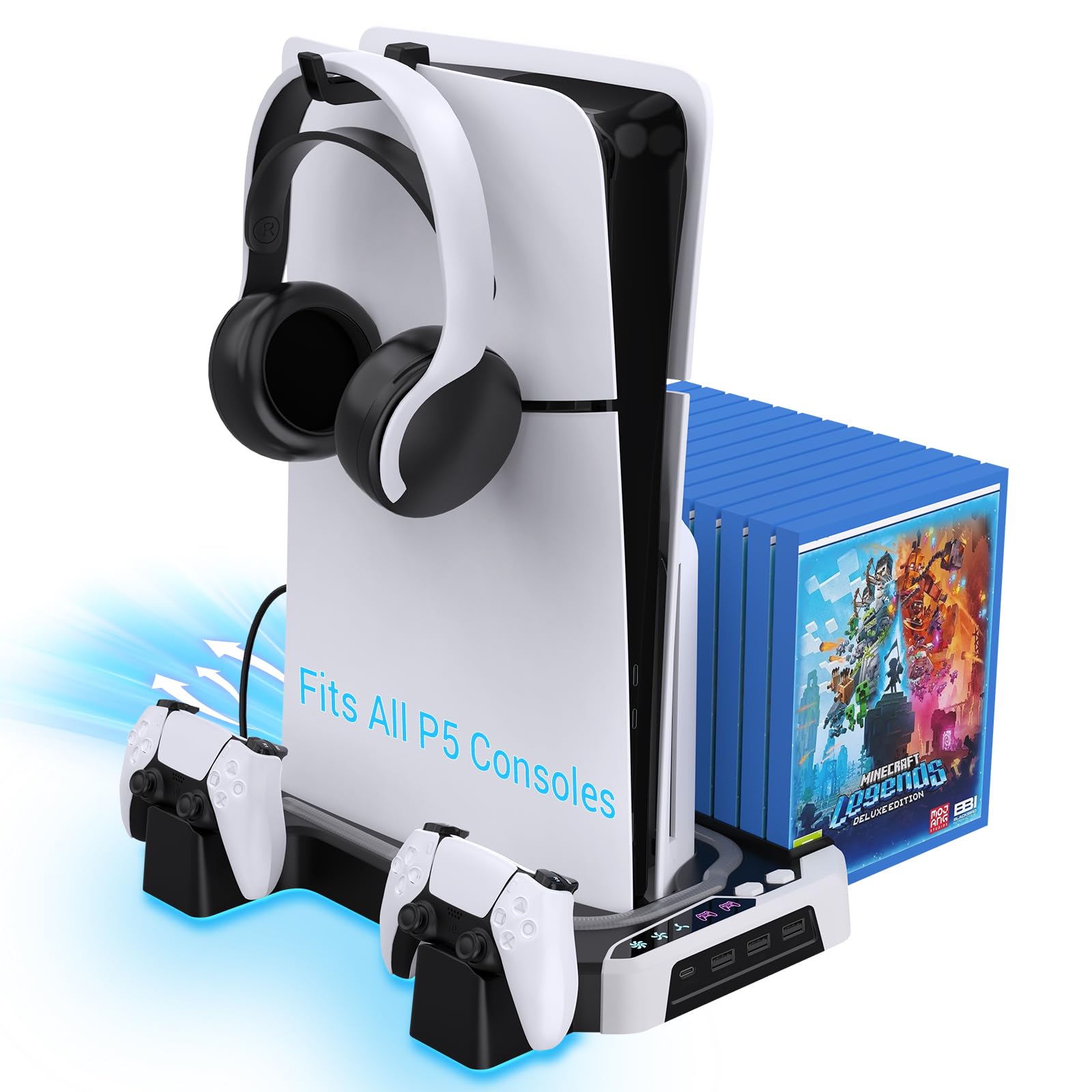 Kuptone P5 Cooling Station with Dual Controller Charger for P5 P5 Slim P5 Pro Series P5 Cooling Stand