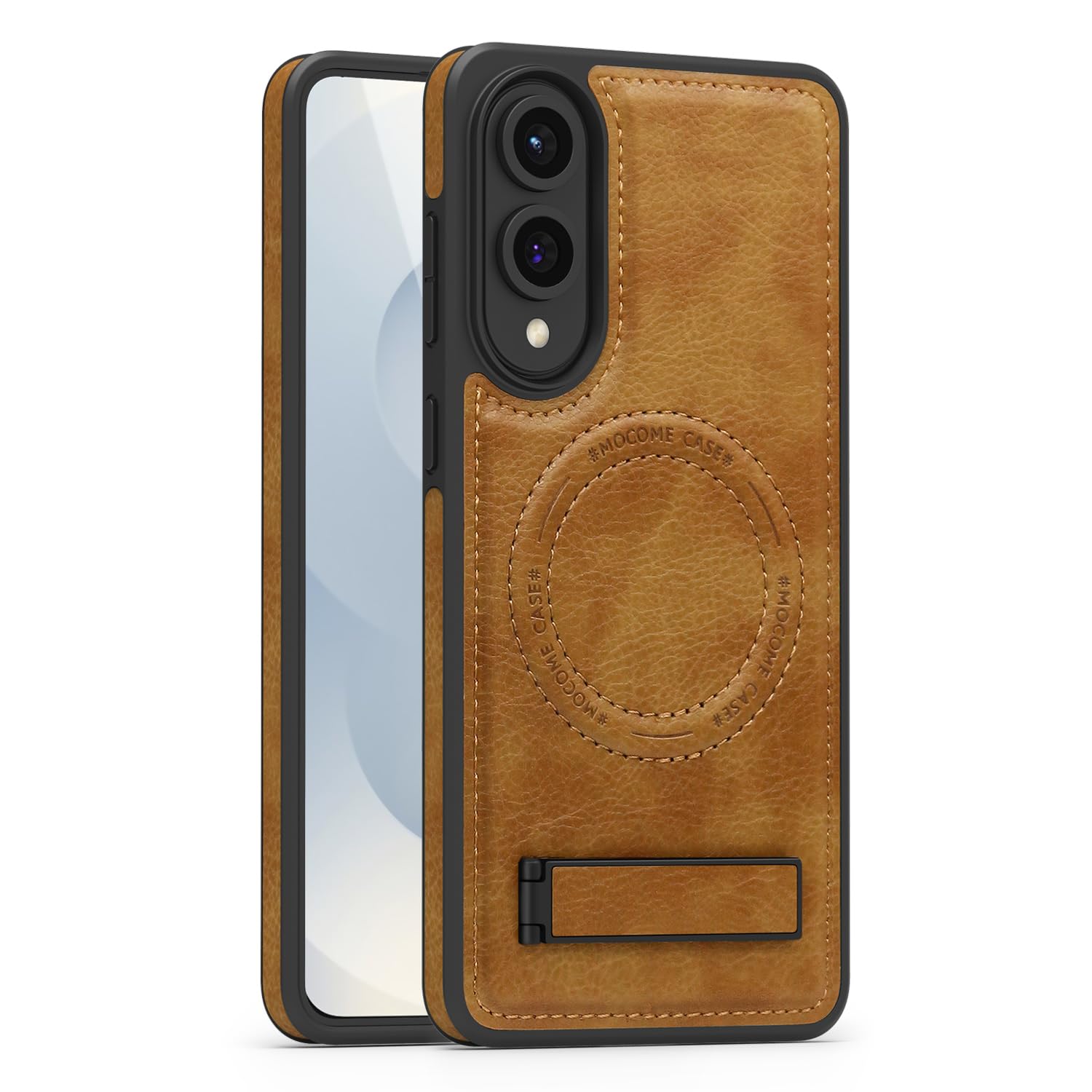 Lunivop Compatible with Samsung Galaxy s25 Edge Case PU Leather [Compatible with Magsafe Wireless Charging] Magnetic Cover Stand Funda Rugged Best