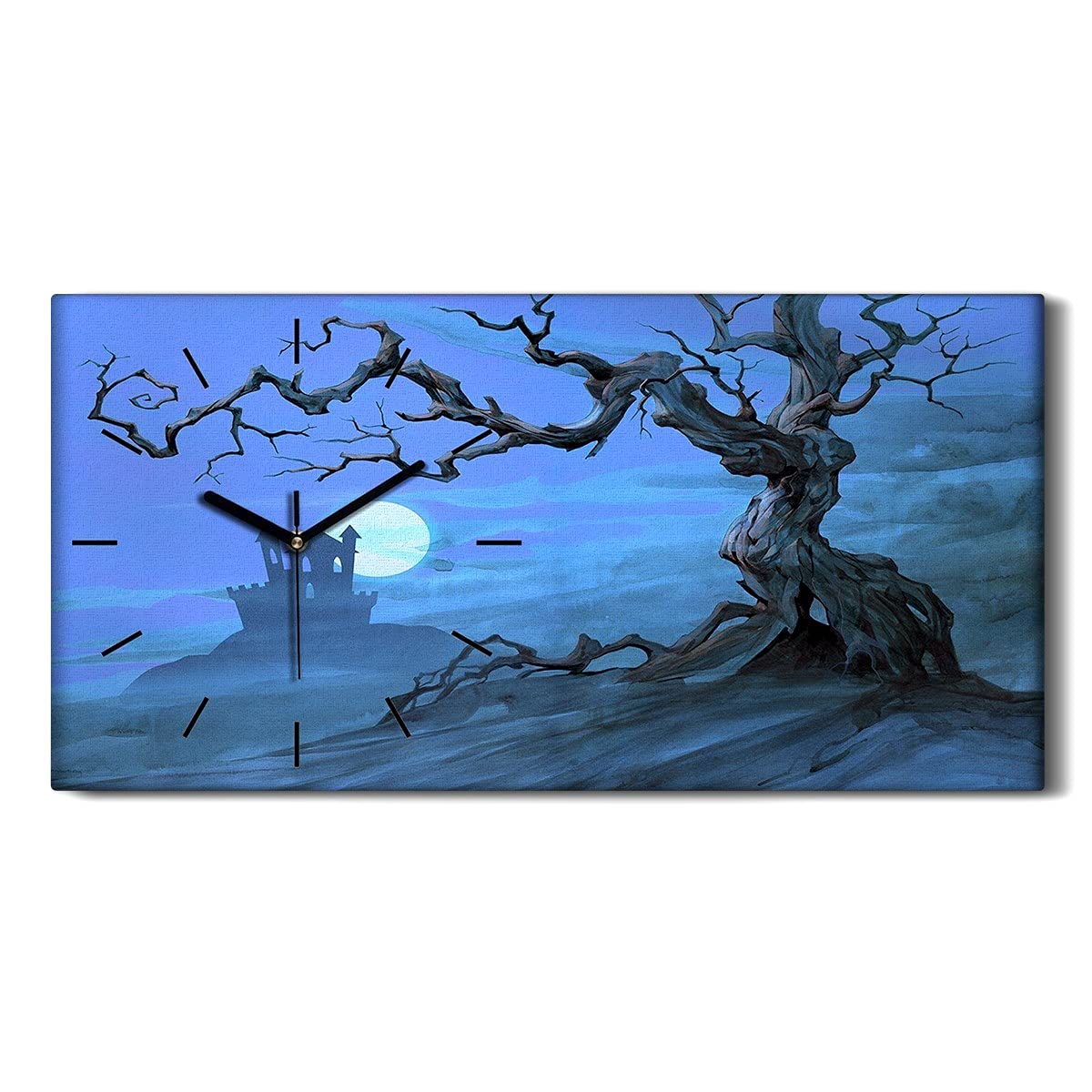 Horloge sur toile abstrait salon chambre tableau mural silencieux 60x30cm