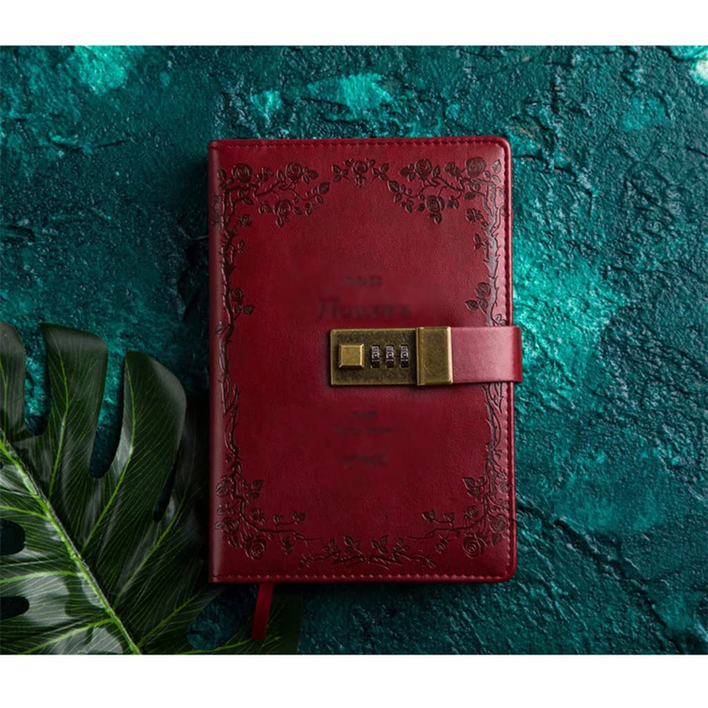 Taccuino organizer agenda agenda vintage - B6 con lucchetto, riga e pagine bianche, manuale per viaggi d'affari