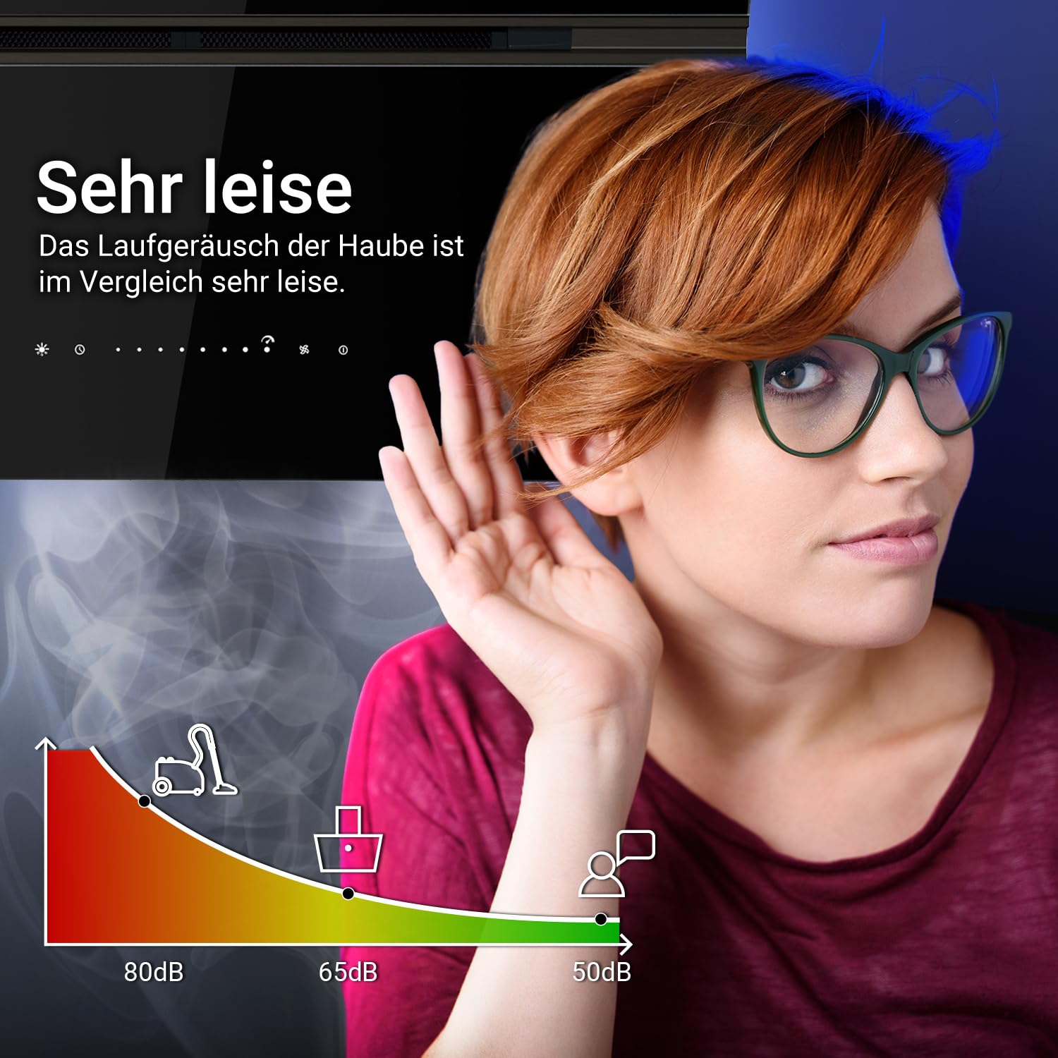 KKT KOLBE A+++ Okap Kuchenny 80 cm 782 m³/h Czarny Szkło SensorTouch WiFi