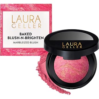 LAURA GELLER New York Baked Blush-n-Brighten Marbled Blush Powder leichtes Creme-Rouge-Puder mit Satin-Finish f r Ihr Make-up 09 sunlit rose Natural Finish